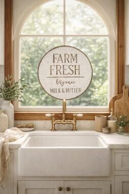 Milk + Morning Light Organic Farm Fresh Market Sign farmhouse kitchen decor